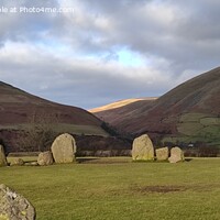 Buy canvas prints of Castlerigg stones Mountain View beyond  by Pelin Bay
