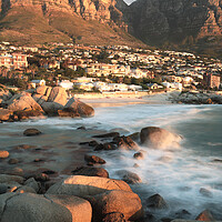 Buy canvas prints of Camps Bay at Sunset, South Africa by Neil Overy