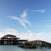 Buy canvas prints of Ruins of Brighton West Pier, Brighton, Sussex by Neil Overy