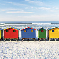 Buy canvas prints of Beach Huts at Muizenberg Beach, Western Cape, Sout by Neil Overy