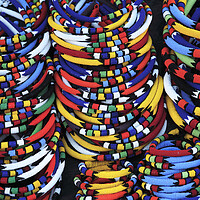 Buy canvas prints of African Beaded Necklaces, South Africa by Neil Overy