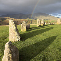 Buy canvas prints of Castlerigg Stone Circle and Rainbow by Neil Overy