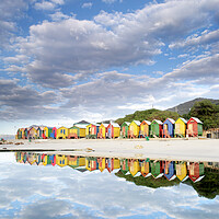 Buy canvas prints of St James Beach Huts South Africa by Neil Overy