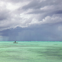 Buy canvas prints of Storm Clouds gather over a boat, Zanzibar by Neil Overy