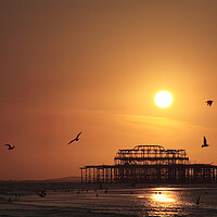 Buy canvas prints of Brighton West Pier at Sunset by Neil Overy
