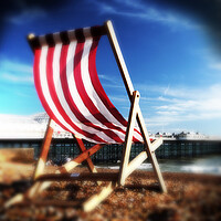 Buy canvas prints of Deckchair Toy camera effect by Neil Overy