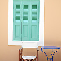 Buy canvas prints of Window and Shutters, Greece by Neil Overy