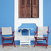 Buy canvas prints of Window and Shutters, Greece by Neil Overy