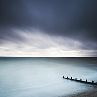 Buy canvas prints of Groynes and sea, Worthing, Sussex by Neil Overy
