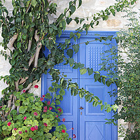 Buy canvas prints of Old Blue Greek Door, Kastellorizo or Meis, Greece by Neil Overy