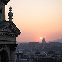 Buy canvas prints of Sunset over Budapest, Hungary by Neil Overy