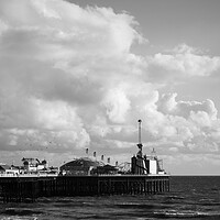 Buy canvas prints of Palace Pier Brighton in black and white by Neil Overy