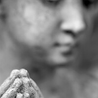 Buy canvas prints of Statue of Woman Praying by Neil Overy