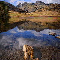 Buy canvas prints of Blea Tarn, Harrison stickle and the langdale pikes by Michaela Strickland