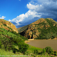 Buy canvas prints of Dramatic clouds over Olifantsnek Dam, North West, South Africa by Adrian Turnbull-Kemp