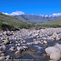 Buy canvas prints of Tugela River, Amphitheatre, Northern Drakensberg, KwaZulu Natal by Adrian Turnbull-Kemp