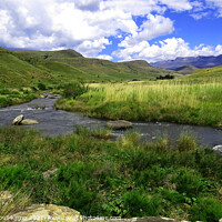 Buy canvas prints of River bend, Northern Drakensberg, Kwazulu Natal by Adrian Turnbull-Kemp