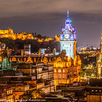 Buy canvas prints of Edinburgh Scotland Skyline at Night. by Philip Leonard