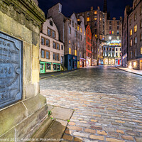 Buy canvas prints of West Bow Well and Victoria Street View Edinburgh. by Philip Leonard