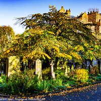 Buy canvas prints of St. Cuthberts Graveyard, Edinburgh Scotland bathed in Autumn Sun. by Philip Leonard