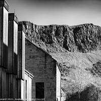 Buy canvas prints of Sailsbury Crags in Edinburgh Scotland photographed from just off the Royal Mile by Philip Leonard