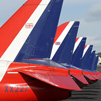 Buy canvas prints of Red Arrows Tail Fins by Alister Firth Photography