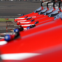 Buy canvas prints of Red Arrows Cockpits nose cones by Alister Firth Photography