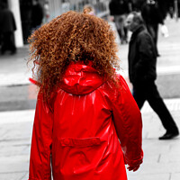 Buy canvas prints of Red hair red coat by Alister Firth Photography