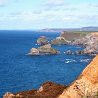 Buy canvas prints of Cornwall rocky coastline by Deborah Welfare