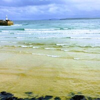 Buy canvas prints of Sky, sea, sand by Deborah Welfare