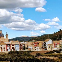 Buy canvas prints of Picturesque Spanish hill town by Deborah Welfare