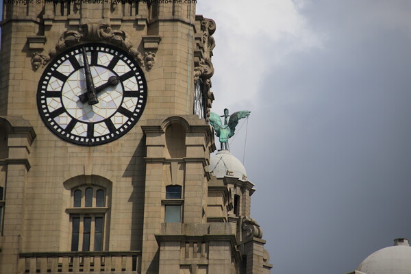 Liver Building Clock Detail Picture Board by Ian Fairbrother