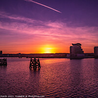 Buy canvas prints of Cardiff Bay Sunset by Lloyd Richards