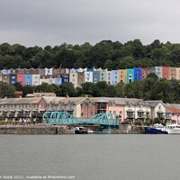Buy canvas prints of Row of coloured houses in Bristol by Joan Rosie