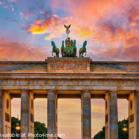 Buy canvas prints of Berlin Germany. Brandenburg gate at sunset by Delphimages Art