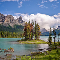 Buy canvas prints of Maligne lake, Jasper National Park, Alberta Canada by Delphimages Art