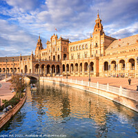 Buy canvas prints of Plaza de Espana or Spain square in Seville by Delphimages Art