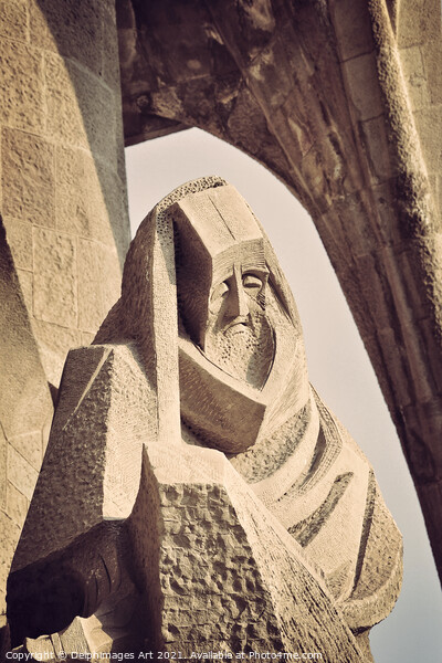 Sagrada Familia in Barcelona - Statue of Peter Picture Board by Delphimages Art