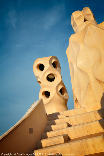 Casa Mila Gaudi architecture, Barcelona Picture Board by Delphimages Art