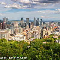 Buy canvas prints of Panorama of Montreal downtown in summer, Quebec by Delphimages Art