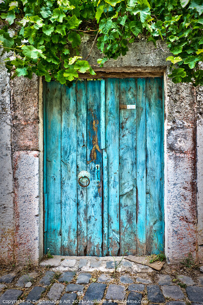 Old blue door in a village in Turkey Picture Board by Delphimages Art