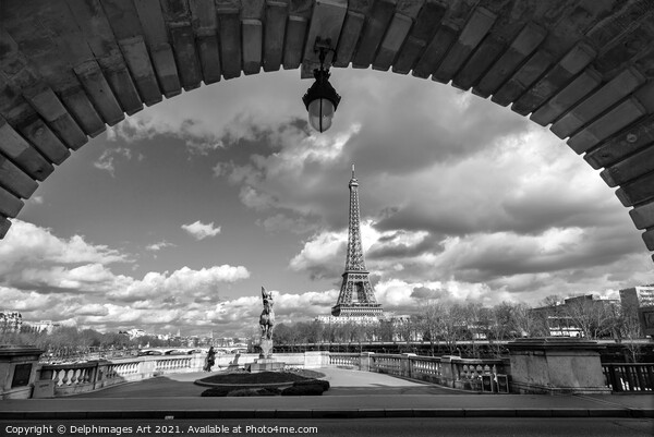 Paris landscape. Eiffel tower from Bir Hakeim Picture Board by Delphimages Art