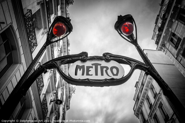 Paris Art Nouveau metro sign Picture Board by Delphimages Art