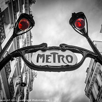 Buy canvas prints of Paris Art Nouveau metro sign by Delphimages Art
