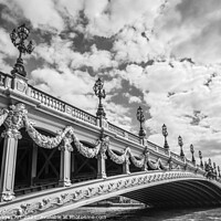 Buy canvas prints of Paris. Pont Alexandre III bridge black and white by Delphimages Art