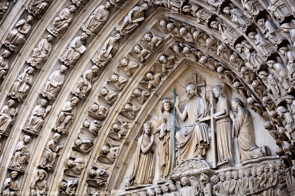 Notre Dame de Paris, the portal of last judgement Picture Board by Delphimages Art