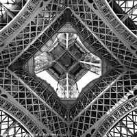 Buy canvas prints of Eiffel tower abstract view from below Paris by Delphimages Art