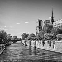 Buy canvas prints of Notre Dame de Paris and the river Seine France by Delphimages Art