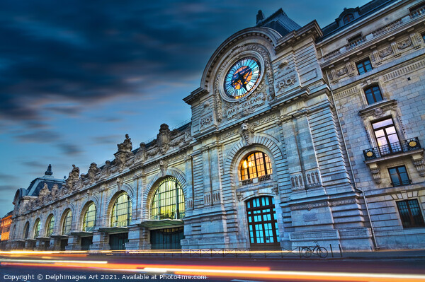 Paris Musee d'Orsay museum at night Picture Board by Delphimages Art