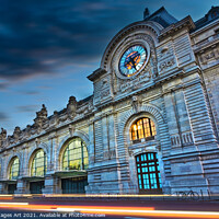 Buy canvas prints of Paris Musee d'Orsay museum at night by Delphimages Art
